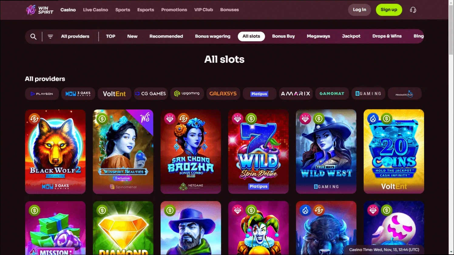 Winspirit Casino up to 400 CAD and 100 Free Spins welcome bonus